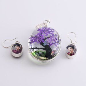 Sterling Silver pendant with earrings - (A235)